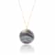 collier or recyclé pierre naturelle grise