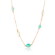Recycled gold necklace natural stones amazonite moonstone