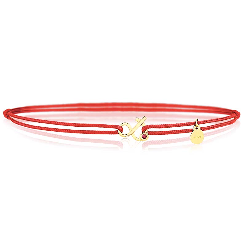Ruby ampersand cord bracelet