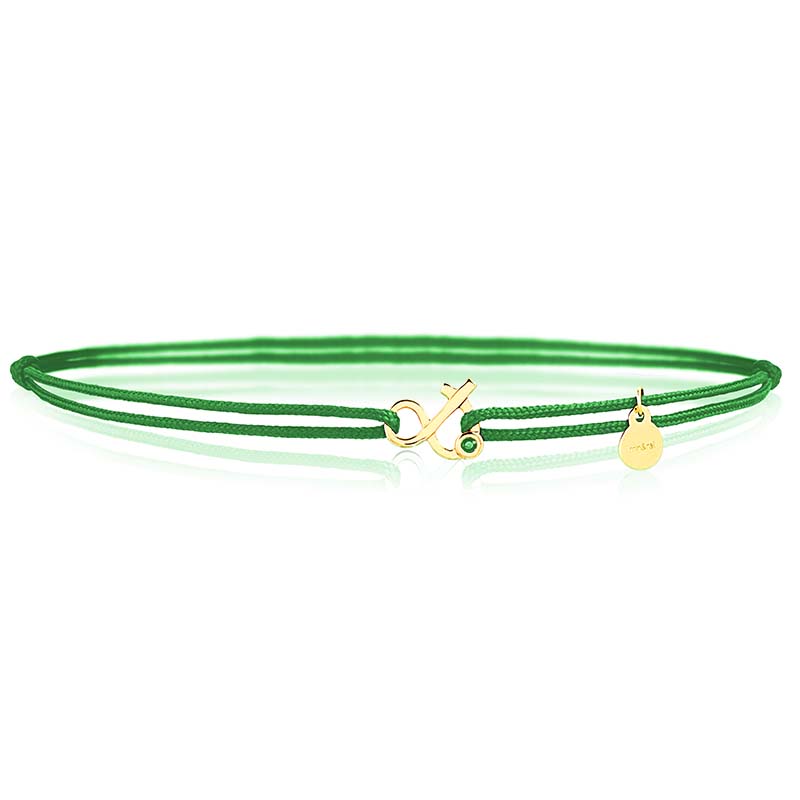 Tsavorite green ampersand cord bracelet