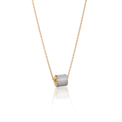 Gray Moonstone Necklace Yellow Gold