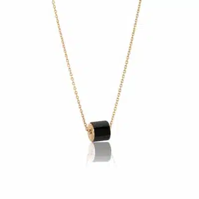 Collier onyx Or jaune pendentif