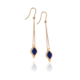 Recycled Yellow Gold Lapis-Lazuli Dangling Earrings