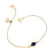 Lapis Lazuli Fusion Bracelet Recycled Yellow Gold Chain Adjustment Bead