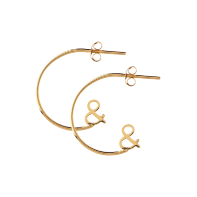 Half hoops 19 carat gold recycled ampersand