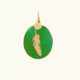 Médaille Plume Jade Vert