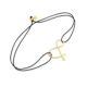 Black Cord Bracelet Ampersand Yellow Gold Diamond