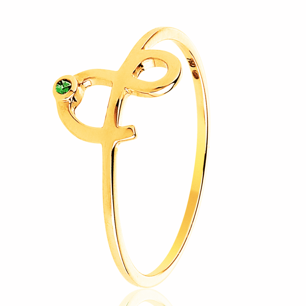Bague Esperluette diamant vert tsavorite pierres naturelles or jaune 18 carats recyclé mineral joaillerie éthique femme