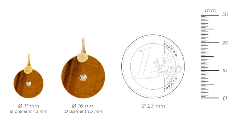 Médaille pendentif pi onyx diamant pierres naturelles or jaune 18 carats recyclé mineral joaillerie femme luxe