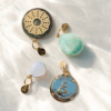 médailles pendentifs pierres naturelles or recyclé nacre grise amazonite calcédoine tsavoritàe