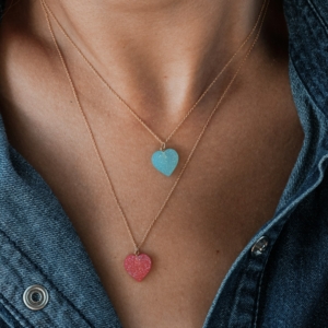 mineral joaillerie necklaces druzy hearts love