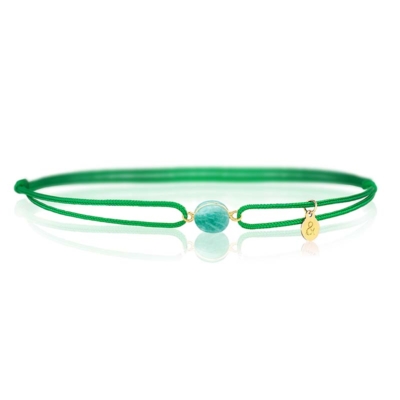 Bracelet cordon vert amazonite pierre naturelle
