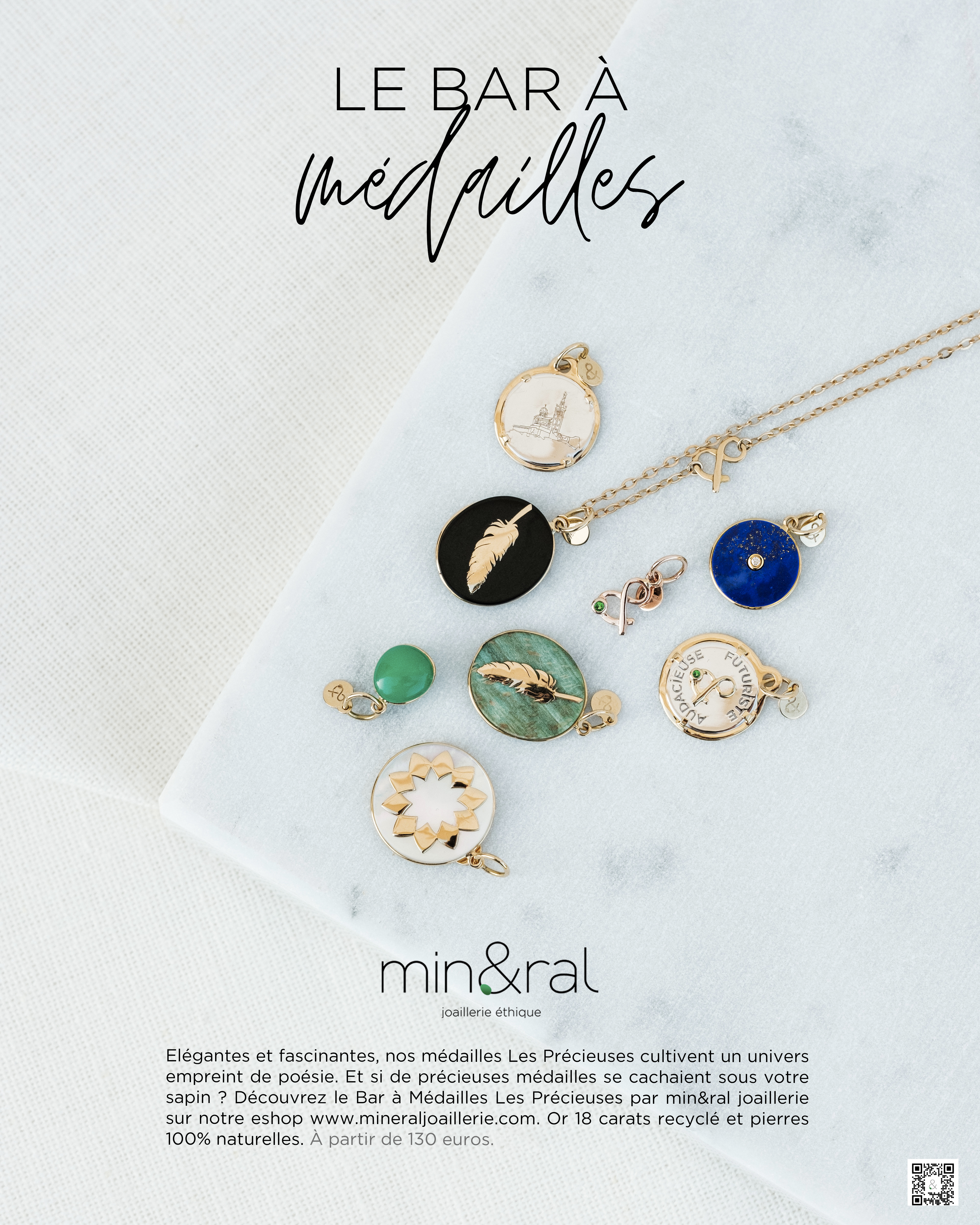 Le bar à médailles mineral joaillerie les précieuses lapis lazuli onyx jade verte chrysoprase nacre blanche diamant pierres naturelles éthique femme