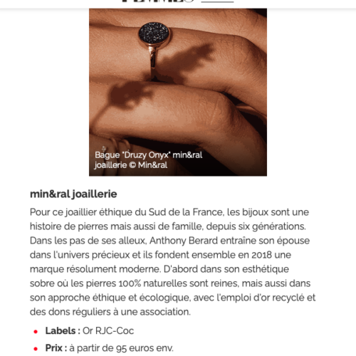 Journal des femmes mineral joaillerie