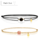 Cord bracelet lurex duo Bestouan moonstone sunset onyx natural stones 18 carat yellow gold recycled mineral ethical jewelry