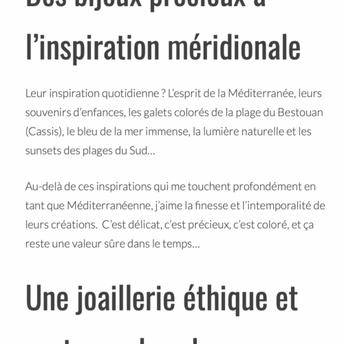 Des bijoux précieux à l'inspiration méridionale