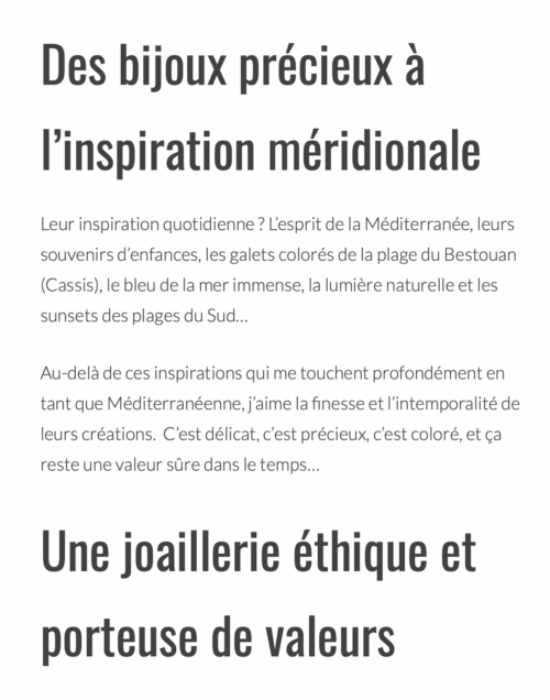 Des bijoux précieux à l'inspiration méridionale