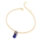 Gold plated lapis lazuli tongue natural stone anklet chain