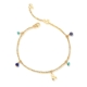 Naïade anklet chain lapis lazuli turquoise natural stones gold plated mineral women's jewelry