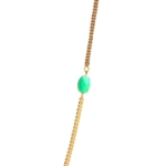 Chaîne de lunettes chrysoprase plaqué or pierre naturelle mineral joaillerie femme