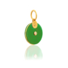 Médaille pendentif jade verte diamant