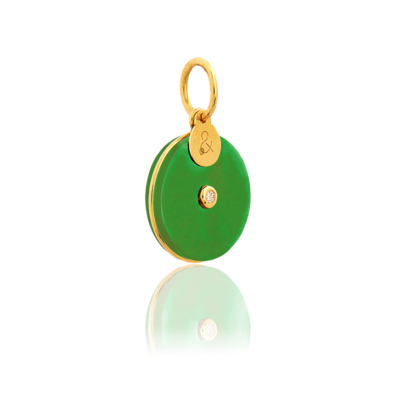 Diamond Green Jade Pendant Medal