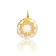 white mother-of-pearl sun medallion recycled 18 carat gold and natural stone 100% mineral jewelry
