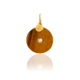 Medal pendant pi brown tiger eye natural stone 18 carat yellow gold recycled mineral women's jewelry