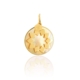 Medal pendant sun yellow mother-of-pearl natural stone 18 carat yellow gold recycled mineral jewelry