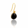 Boucles d'oreilles Bestouan onyx pierre naturelle or jaune 18 carats recyclé mineral joaillerie femme