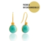 Boucles d'oreilles amazonite interchangeables