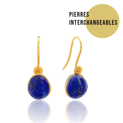 Interchangeable lapis lazuli earrings
