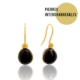 Boucles d'oreilles onyx interchangeables