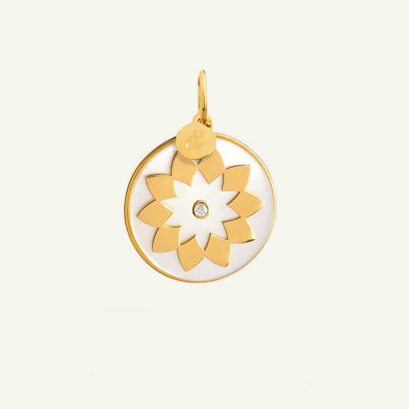 Médaille Soleil Nacre Blanche