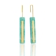 Earrings Mirror amazonite natural stone 18 carat yellow gold recycled woman