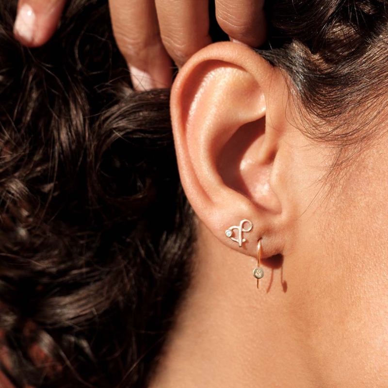 Bestouan earrings interchangeable stones 18 carat gold