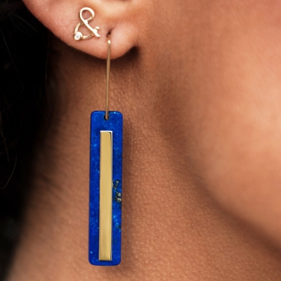 lapis-lazuli mirror earrings mineral ethical jewelry