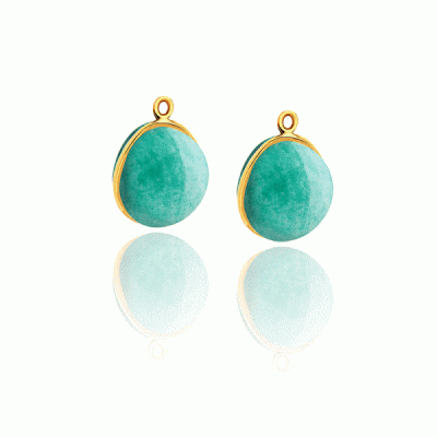 earrings bestouan interchangeable natural stones mineral women's ethical jewelry 18 carat yellow gold recycled