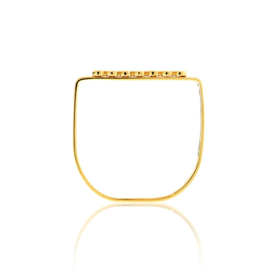yellow gold tsavorite gemstone profile retro ring