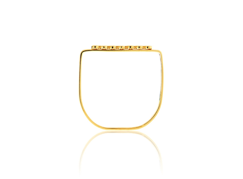 yellow gold diamond tsavorite gemstone profile retro ring