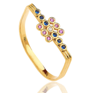 tetris ring blue and pink sapphires gemstones