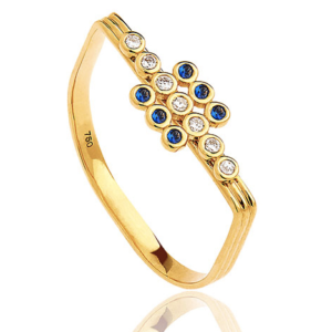 blue sapphire diamond gemstone tetris ring