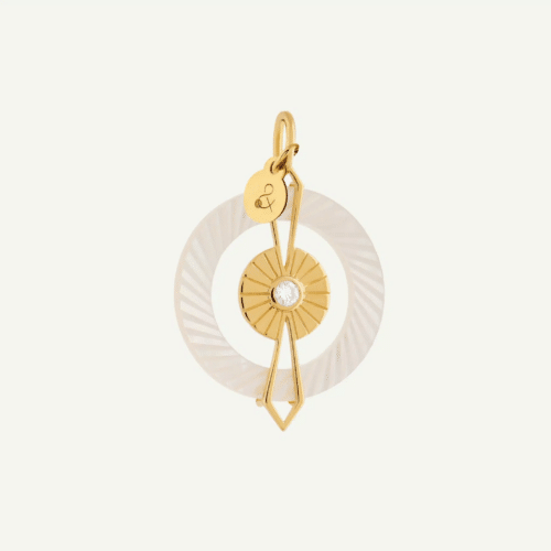 médaille sun nacre blanche médaille sun nacre blanche