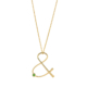 Gold Necklace Long Ampersand Tsavorite 18 carat gold recycled