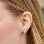 Boucles d'oreilles PI Nacre Grise – Image 2