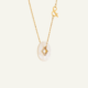 Médaille Coins Diamants Nacre Blanche