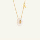 Médaille Coins Diamants Nacre Blanche