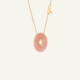 Médaille Coins Diamants Opale Rose
