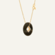 Médaille Coins Diamants Nacre grise