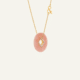 Médaille Coins Diamants Opale Rose